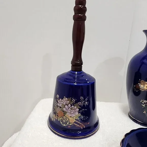 Vintage Japan Blue Cobalt Ceramic Set Lot of 5